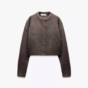 Zara Brown Knit Cardigan